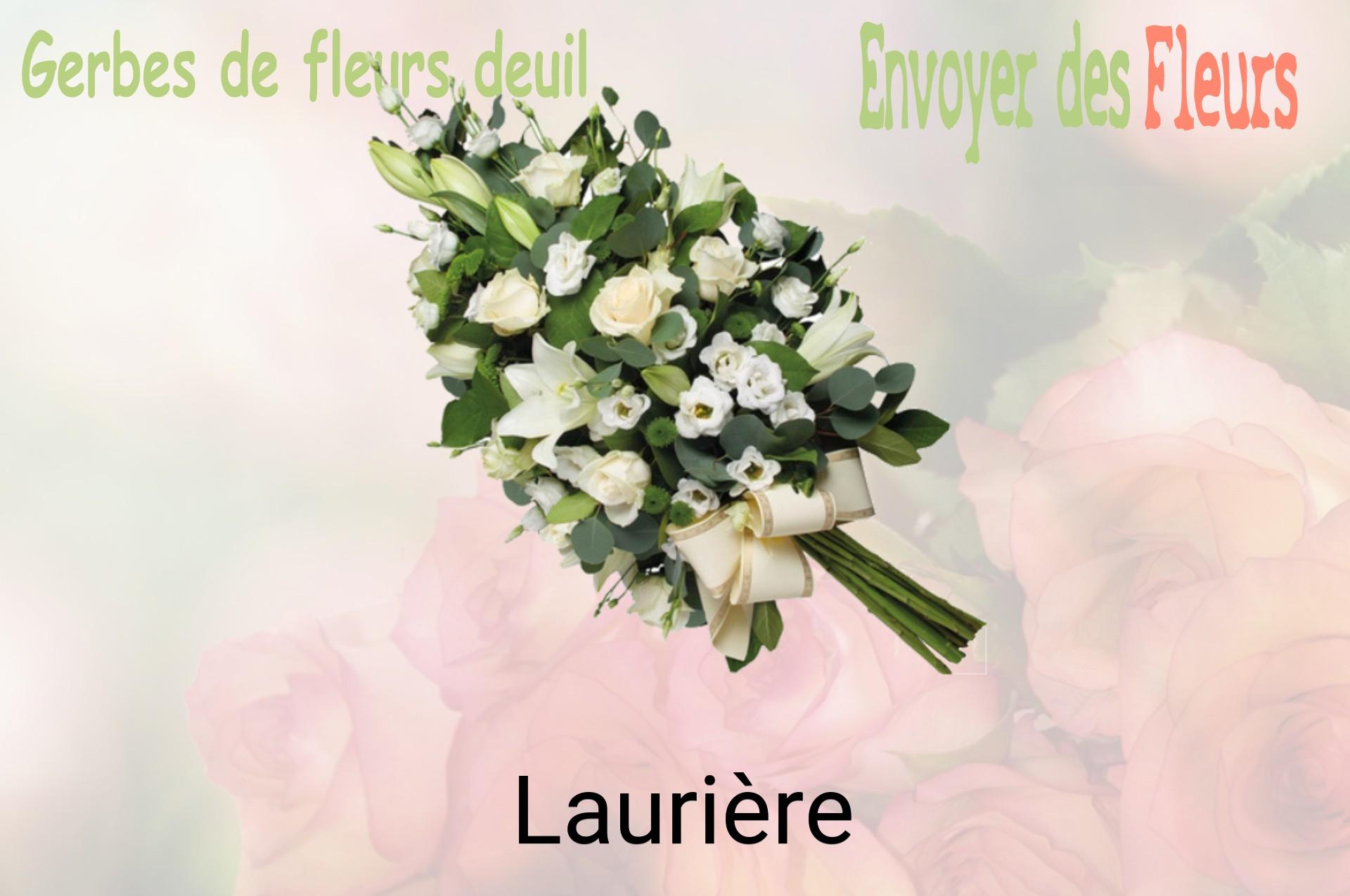 Gerbe de fleurs de deuil livrée à Laurière